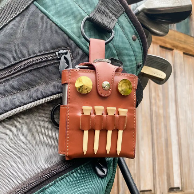 Leather Golfers Flask and Accessory Set