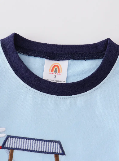 Blue Golf Embroidery Boy Top