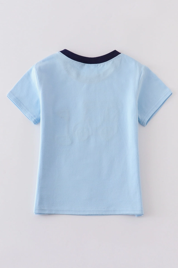Blue Golf Embroidery Boy Top