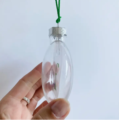 Golf Ball and Club See-Through Glass Holiday Ornament