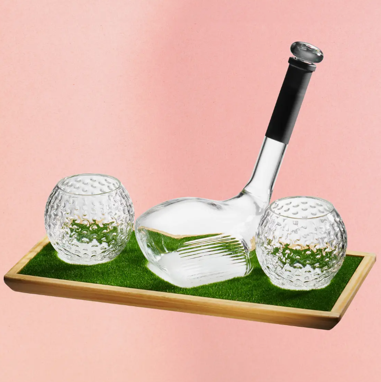 Golf Decanter & Set of Two Glasses