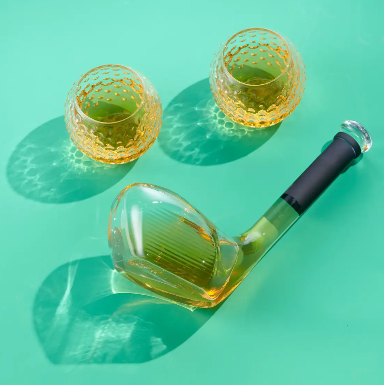 Golf Decanter & Set of Two Glasses