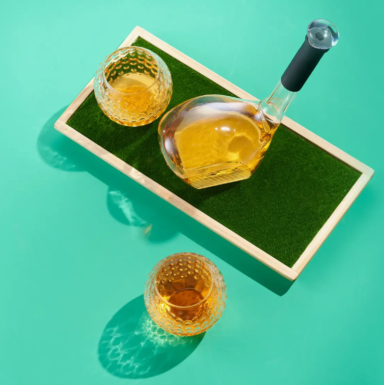 Golf Decanter & Set of Two Glasses