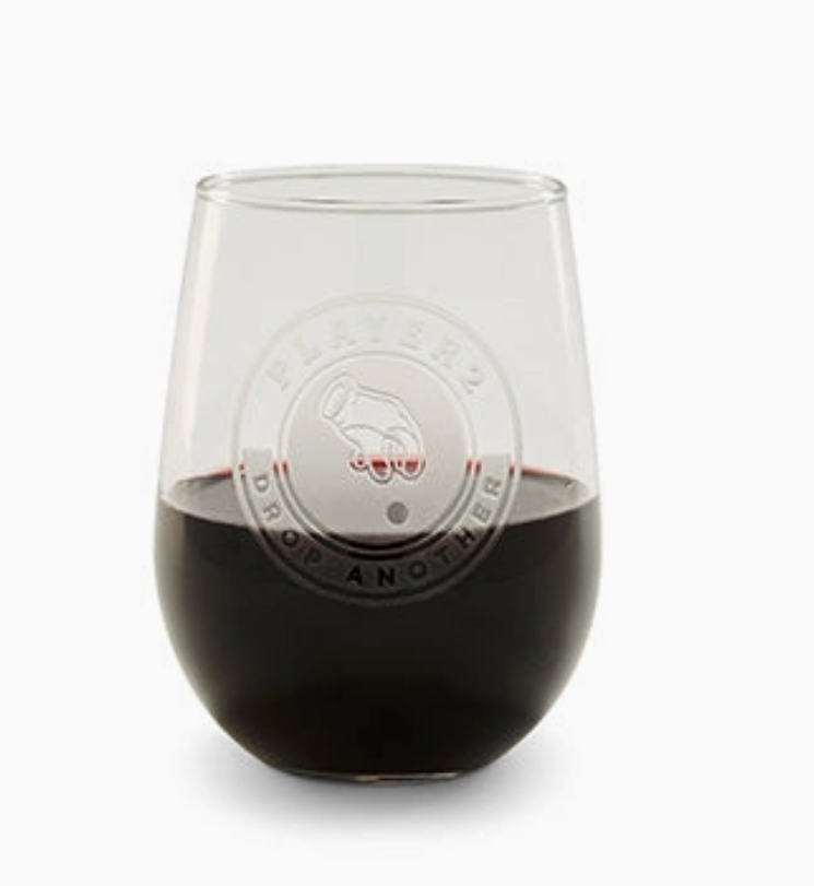 PLAYER2 Etched Stemless Wine Glass - Set of 2