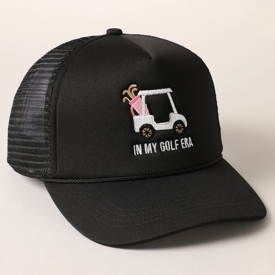 Golf Cart and in My Golf Era Embroidery Trucker Hat