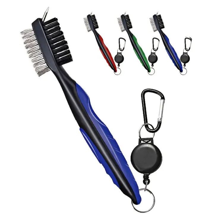 Golf Club Cleaning Brush With Carabiner