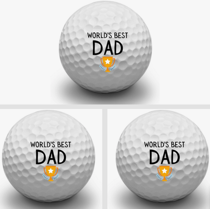 World's Best Dad Golf Balls - 3 pack