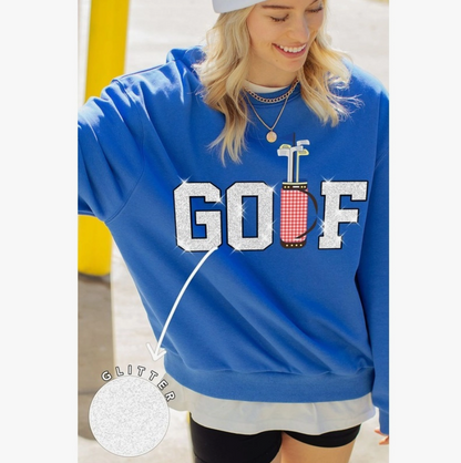 Glitter Golf Graphic Sweatshirts