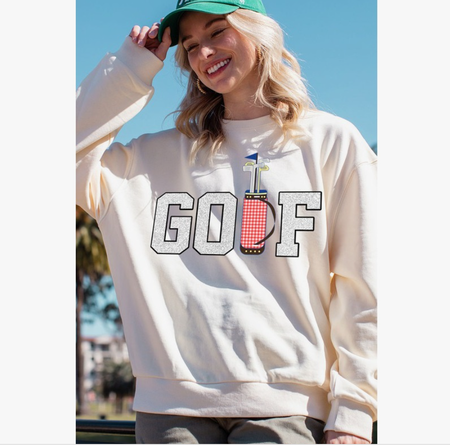 Glitter Golf Graphic Sweatshirts