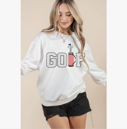 Glitter Golf Graphic Sweatshirts