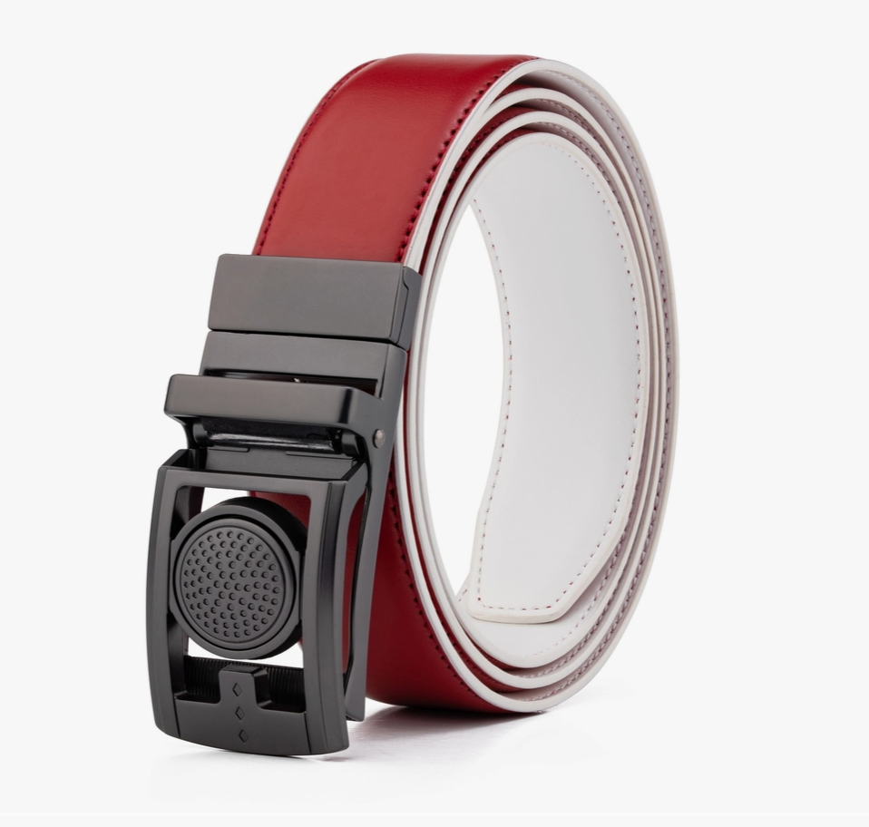 Golf belt top with ball marker