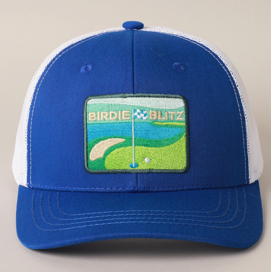 Men's Golf Patch Embroidered Baseball Cap with Meshed Back