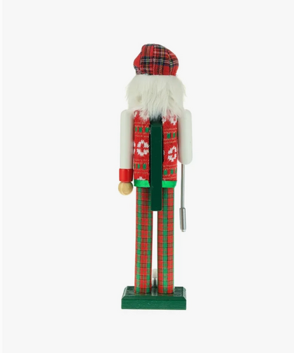 15" Red/Green Golfer Nutcracker