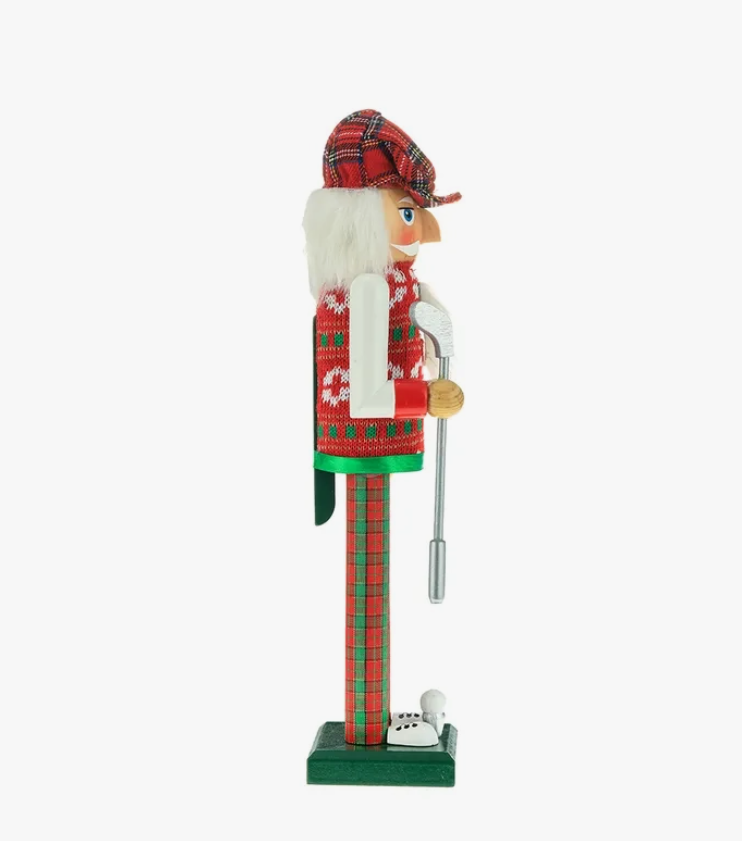 15" Red/Green Golfer Nutcracker