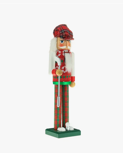 15" Red/Green Golfer Nutcracker