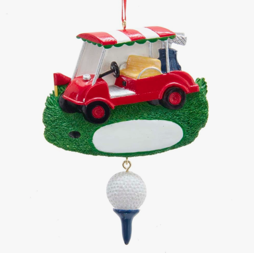 4.875" Resin Golf Cart & Tee Ornament