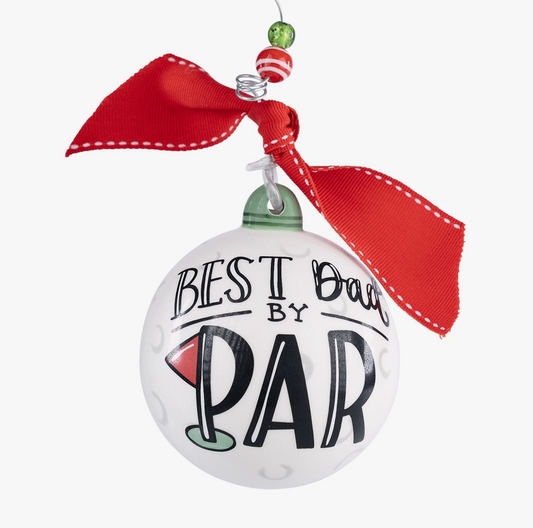 Best Dad by Par Christmas Golf Ornament