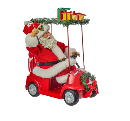 11.25" Golf Santa Driving Golf Cart Christmas Decoration