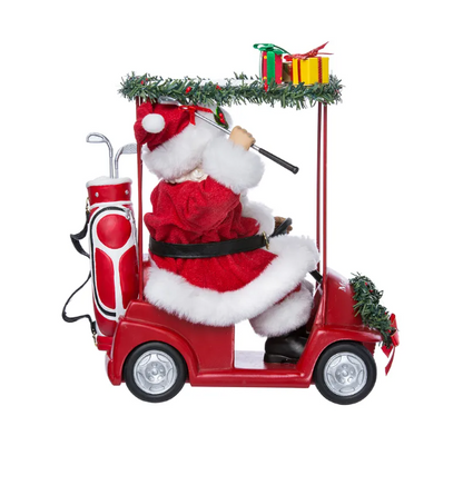 11.25" Golf Santa Driving Golf Cart Christmas Decoration