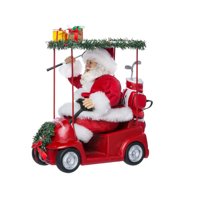 11.25" Golf Santa Driving Golf Cart Christmas Decoration