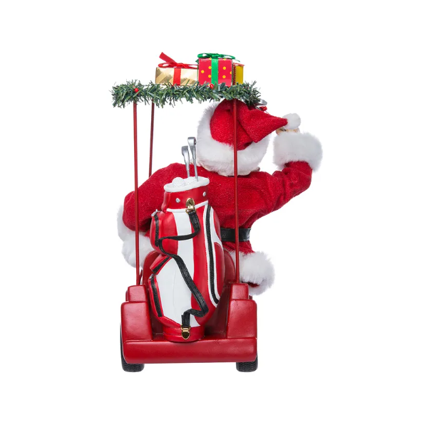 11.25" Golf Santa Driving Golf Cart Christmas Decoration