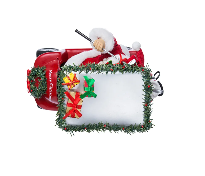 11.25" Golf Santa Driving Golf Cart Christmas Decoration