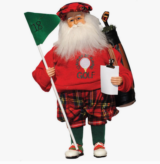 15" I'd Rather Be Playing Golf Santa Christmas Decoration