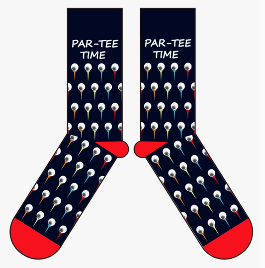 Par-Tee Time Golf Socks Funny Golfing Gift Socks