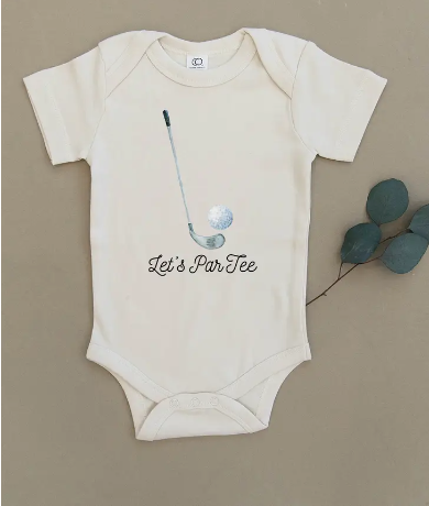 Let's Partee Golf Organic Baby Onesie & Toddler Tee