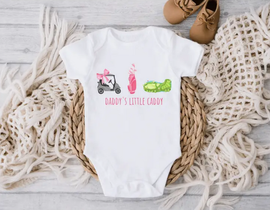 Daddy's Little Caddy Golf Baby Bodysuit, Girls and Boys