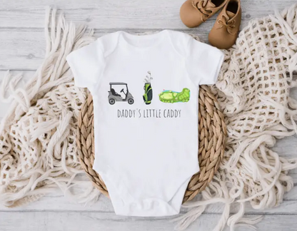 Daddy's Little Caddy Golf Baby Bodysuit, Girls and Boys