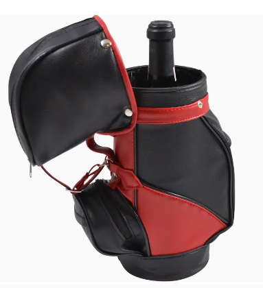 Wine Caddy, Golf Bag Styling, Single Bottle, Insulated
