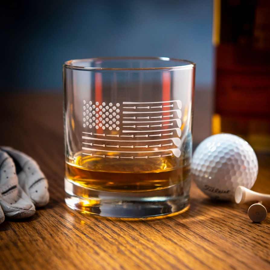 Golf U.S. Flag Glass